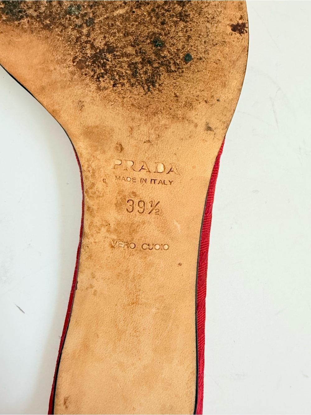 Vintage Prada Red Logo Print Slide Sandals Heels 39.5 Y2K Archive Mules - Picture 6 of 8